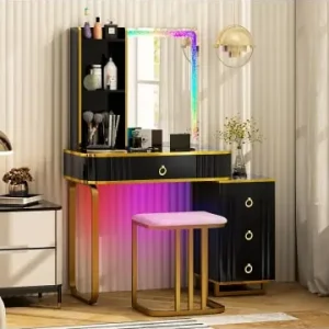 COSTWAY Schminktisch Set mit LED & Ladestation in Schwarz günstig kaufen | limango Nur Für Kurze Zeit