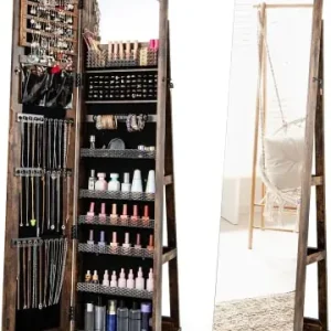 Echt COSTWAY Schmuckschrank LED mit Rollen in Taupe günstig kaufen | limango