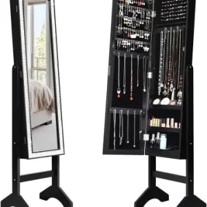 COSTWAY Schmuckschrank mit glitzernden Rahmen in Schwarz günstig kaufen | limango Finale Aktion