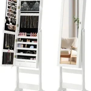 Markenware COSTWAY Freistehender Spiegelschrank in Weiß günstig kaufen | limango