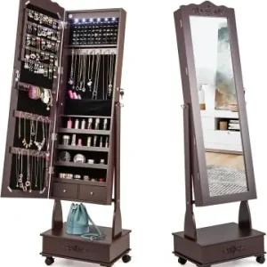 COSTWAY Schmuckschrank LED in Braun günstig kaufen | limango Billig