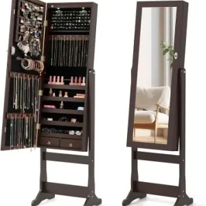 COSTWAY Freistehender Spiegelschrank in Braun günstig kaufen | limango Top-Preis