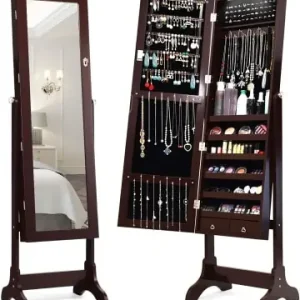 COSTWAY Schmuckschrank mit LED in Braun günstig kaufen | limango Markenware