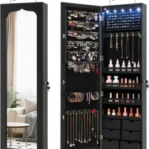 Sonderangebot COSTWAY Schmuckschrank mit LED in Schwarz günstig kaufen | limango