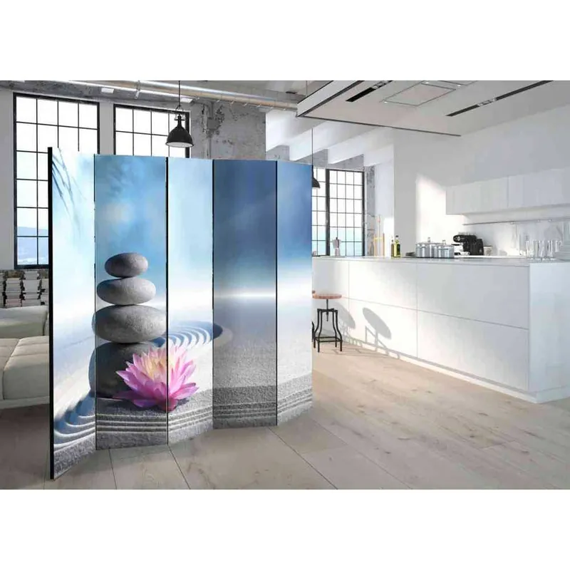Zen Foto Raumteiler Sand & Steine & Blüte - Baina Schnäppchen