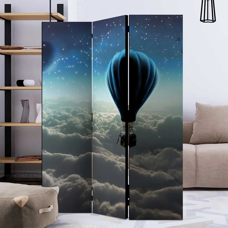 Zertifiziert Paravent Ballon über den Wolken bei Nacht - Abapo