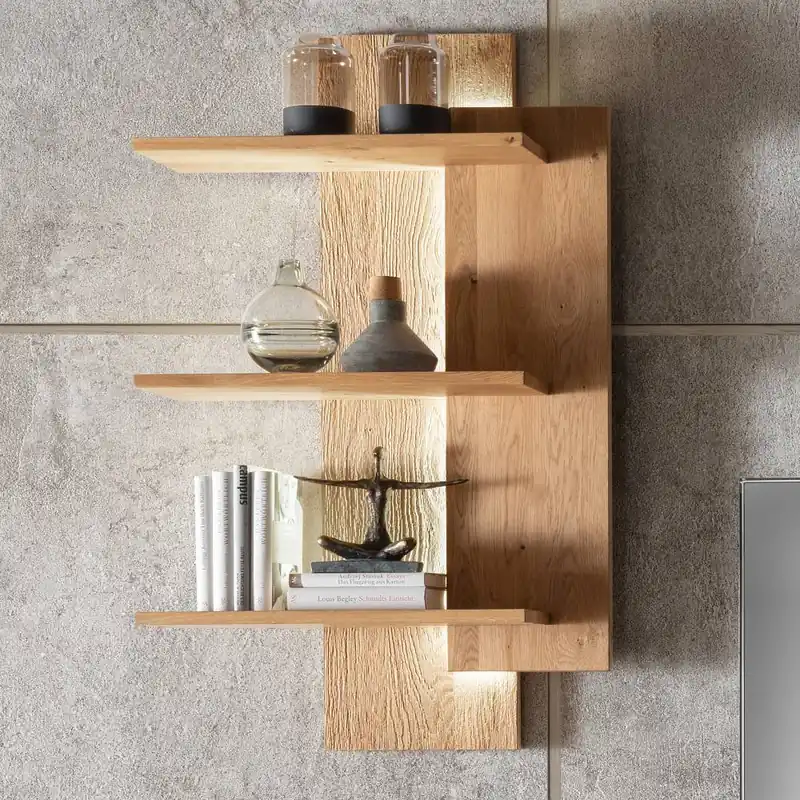 Wildeiche-Wandregal mit LED Beleuchtung - Sinai Jetzt Kaufen