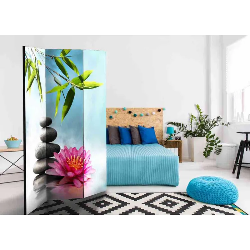 Preiswert Zen Style Paravent Seerose in Pink - Adios