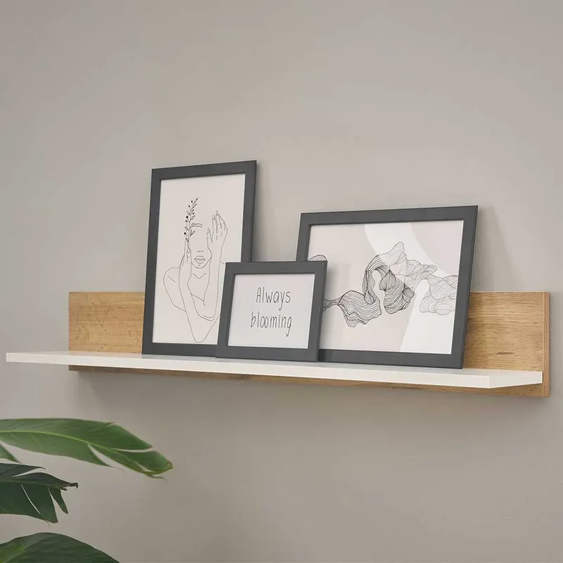 Wohnzimmer Wandboard in Weiß & Wildeiche NB - Nonessia Begrenztes Angebot