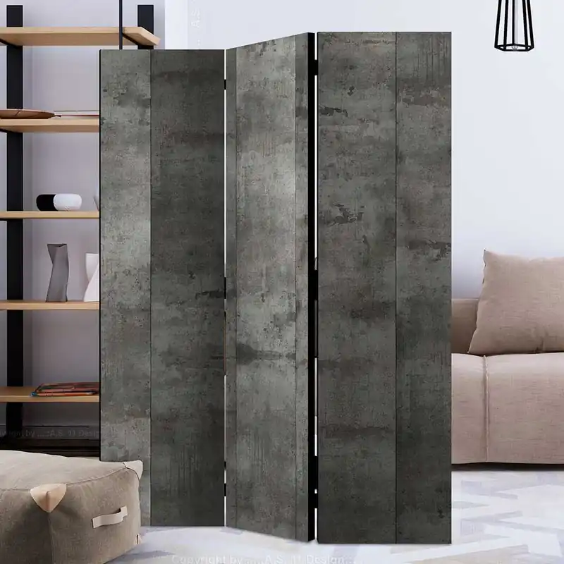 172cm hoher Paravent in grauer Stahloptik - Madrilena Direktkauf