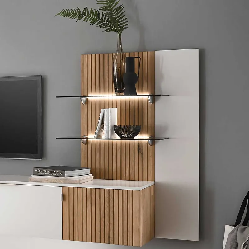 Wohnzimmer Wandpaneel mit Glasböden - Miloris Abverkauf