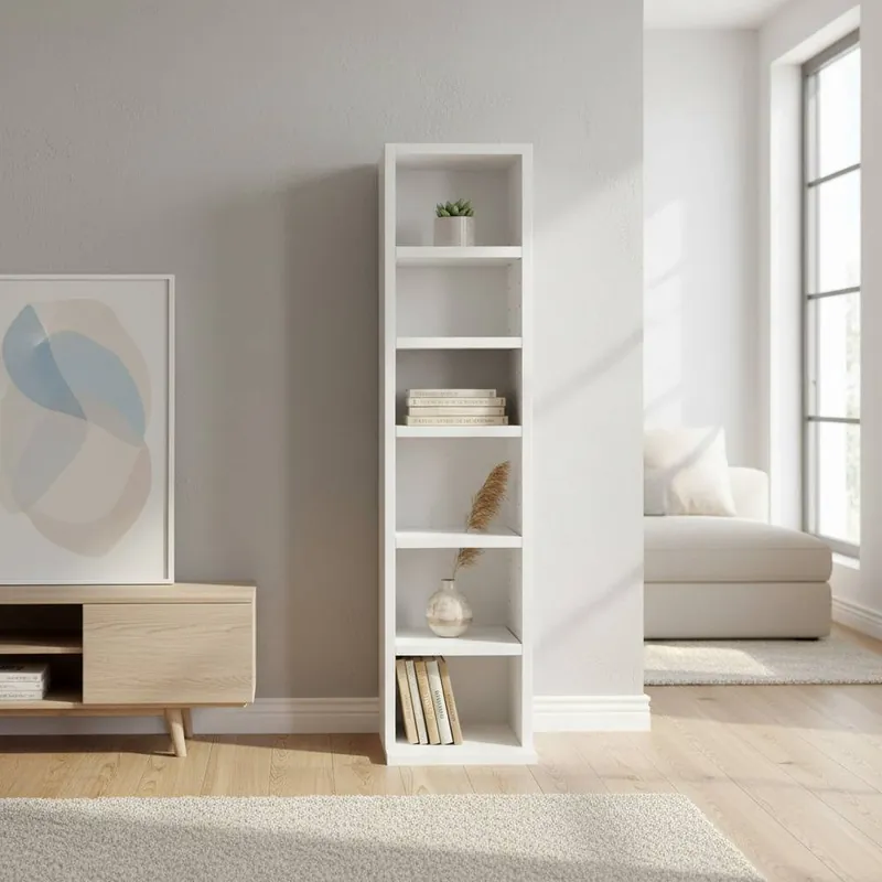 Weißes Standregal mit 6 Fächern - Tunapuna Sale