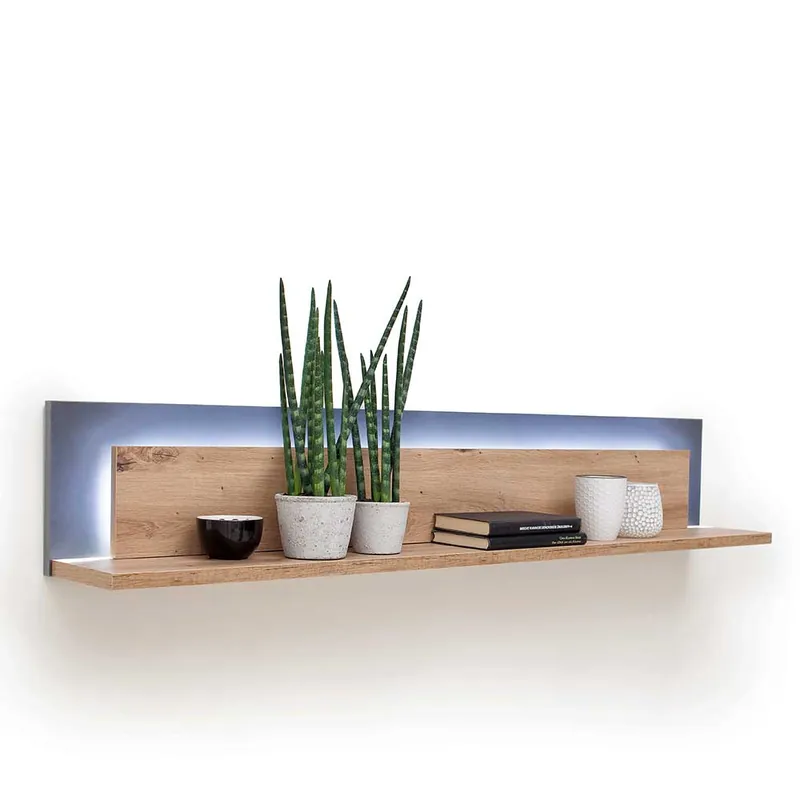 Wohnzimmer Hängeboard in Eichefarben & Grau - Vecenda Markenware